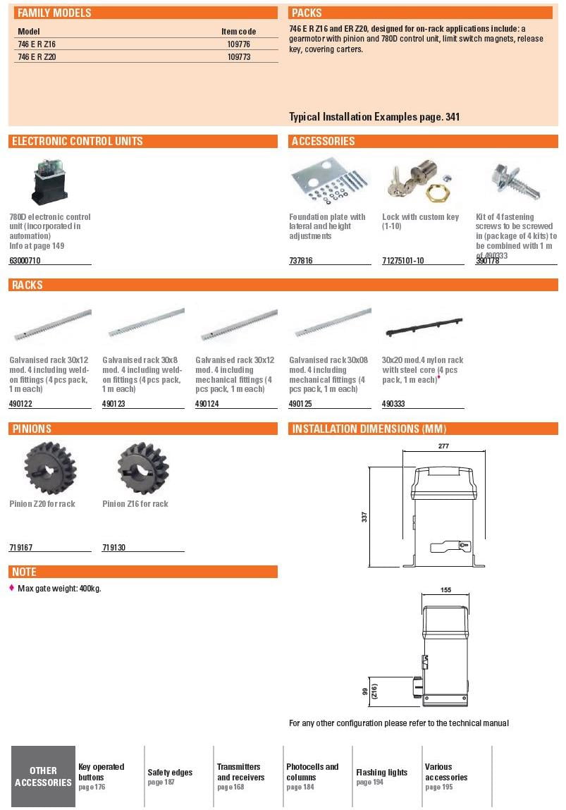 faac 746-2 جک ریلی درب پارکینگ فک FAAC 746 - Image 7