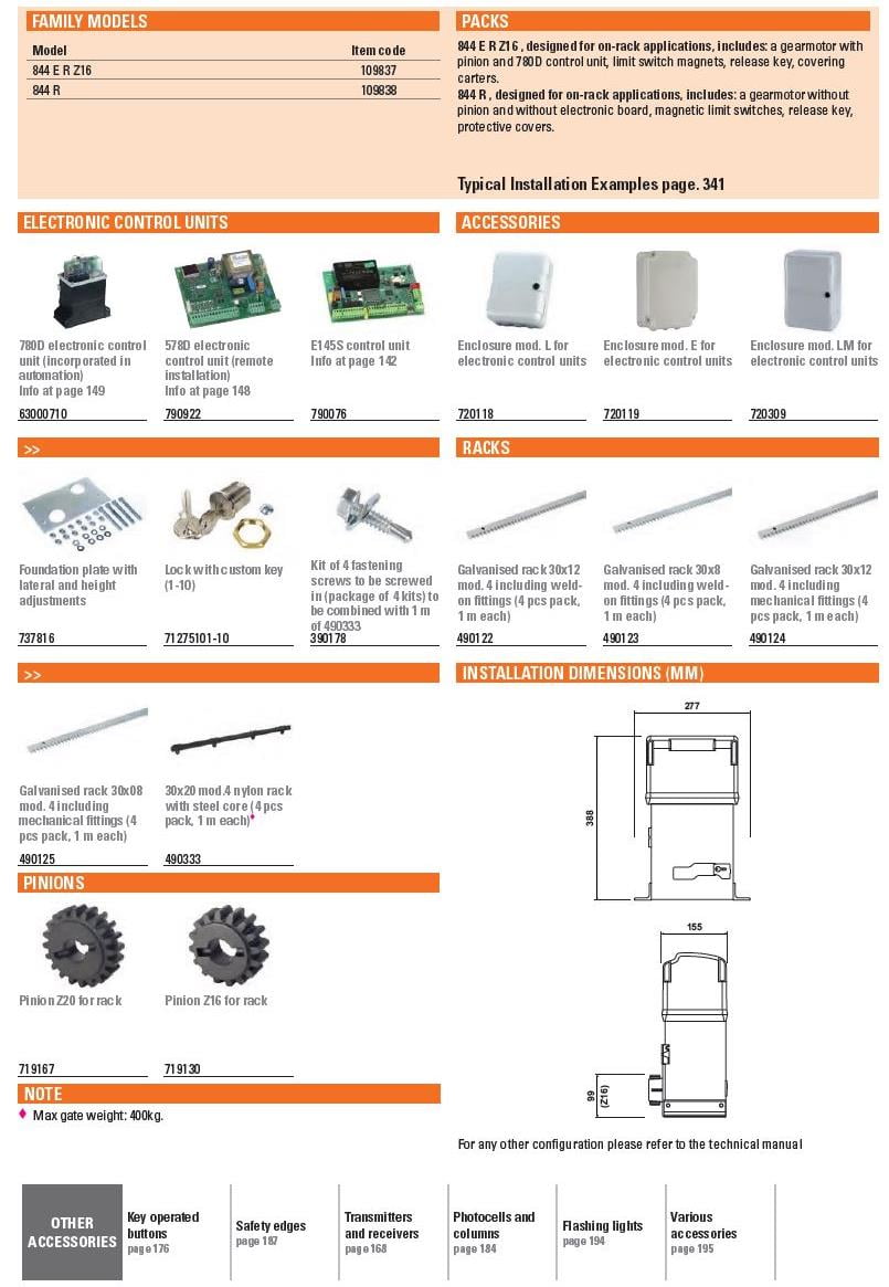faac 844-2 جک ریلی درب پارکینگ فک FAAC 844 - Image 7