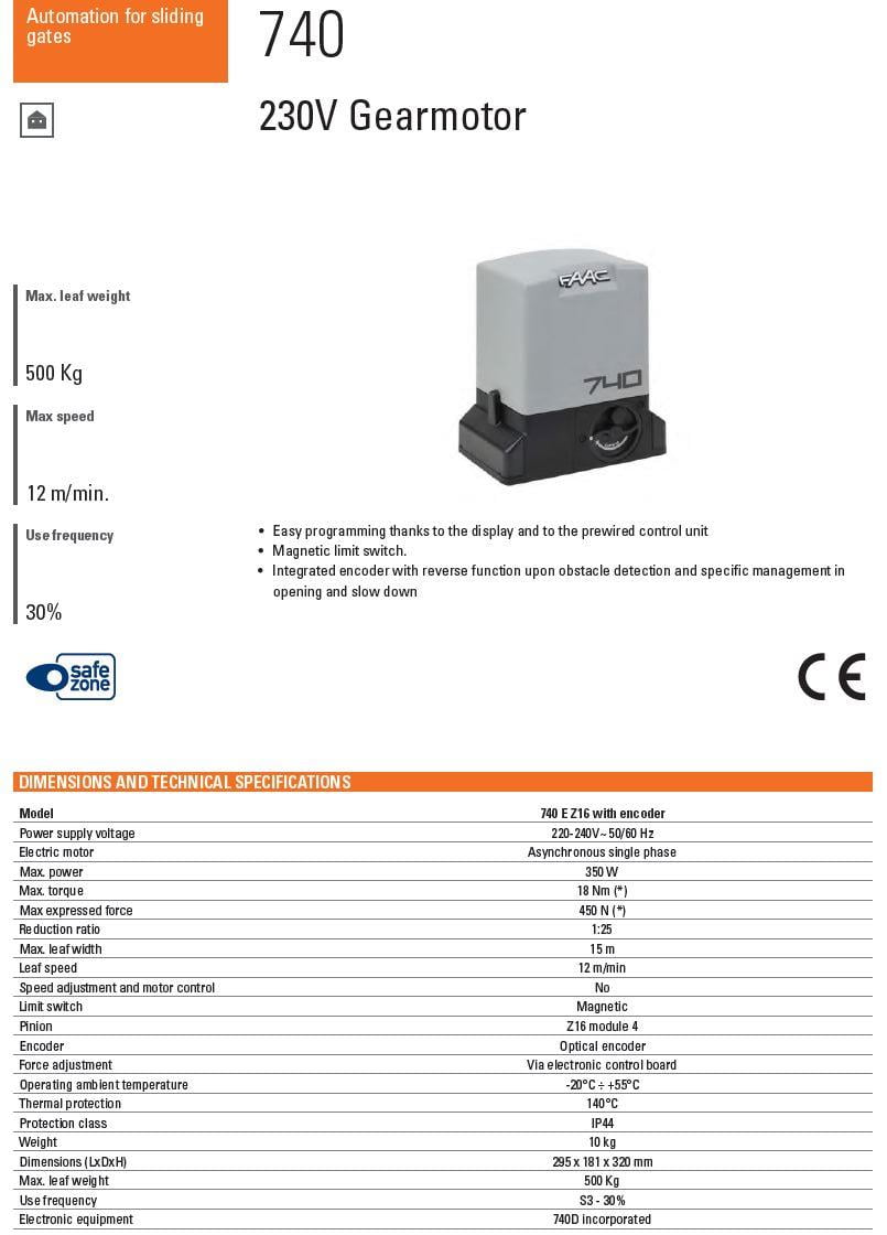 faac740 جک ریلی درب پارکینگ فک FAAC 740 - Image 6