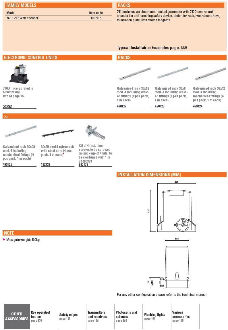 faac741-2 جک ریلی درب پارکینگ فک FAAC 741 - Image 7
