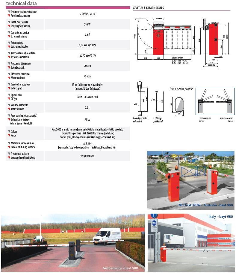 bayt 980 راهبند اتوماتیک پارکینگ فادینی FADINI BAYT 980 - Image 6