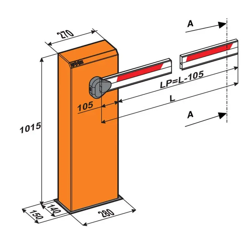 FAAC 615-2 اندازه راه بند فک مدل 615
