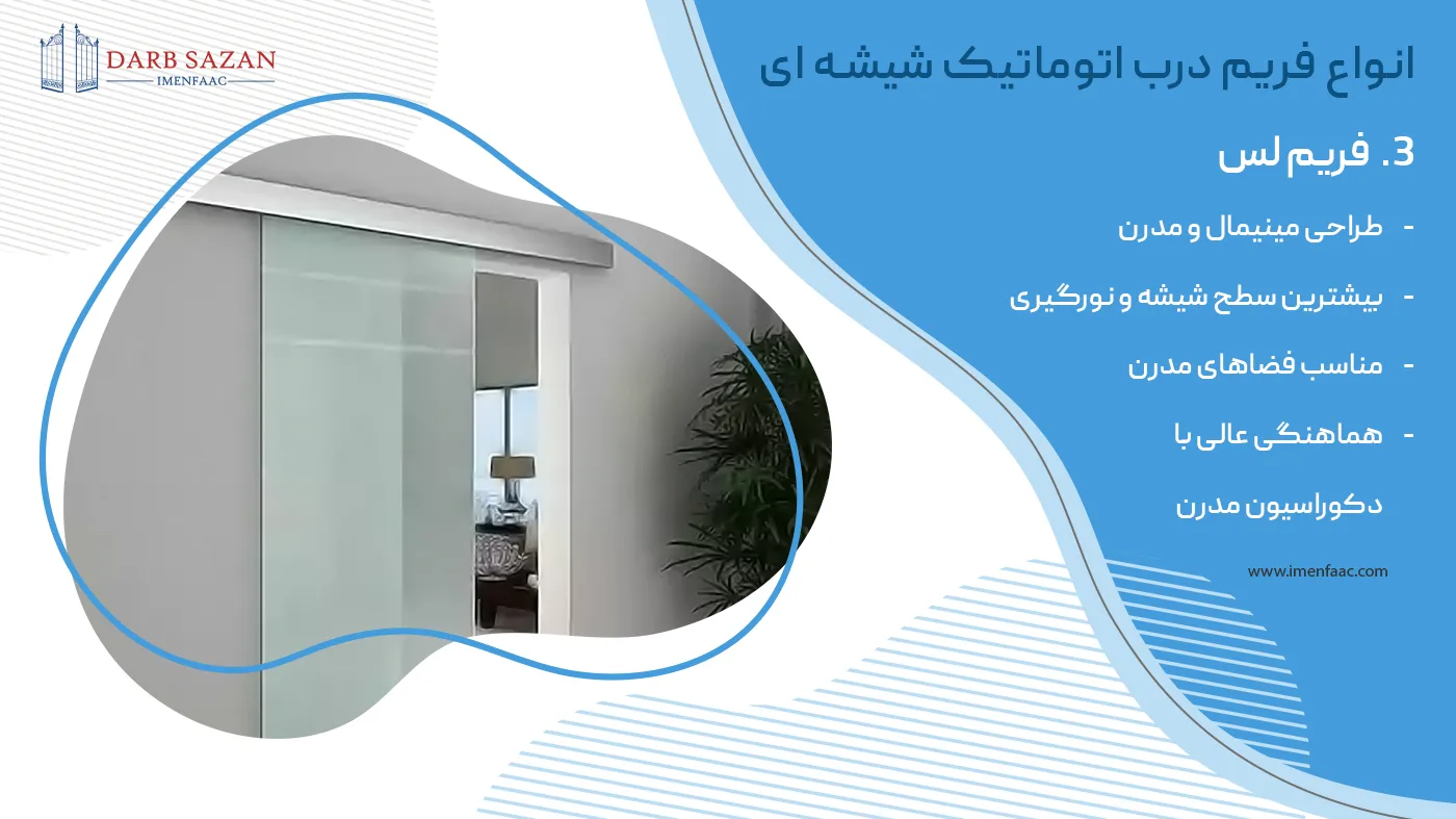 درب اتوماتیک شیشه ای فریم لس