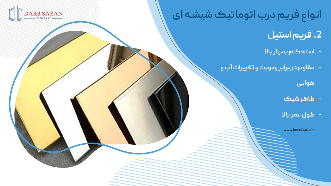 فریم استیل درب اتوماتیک شیشه ای