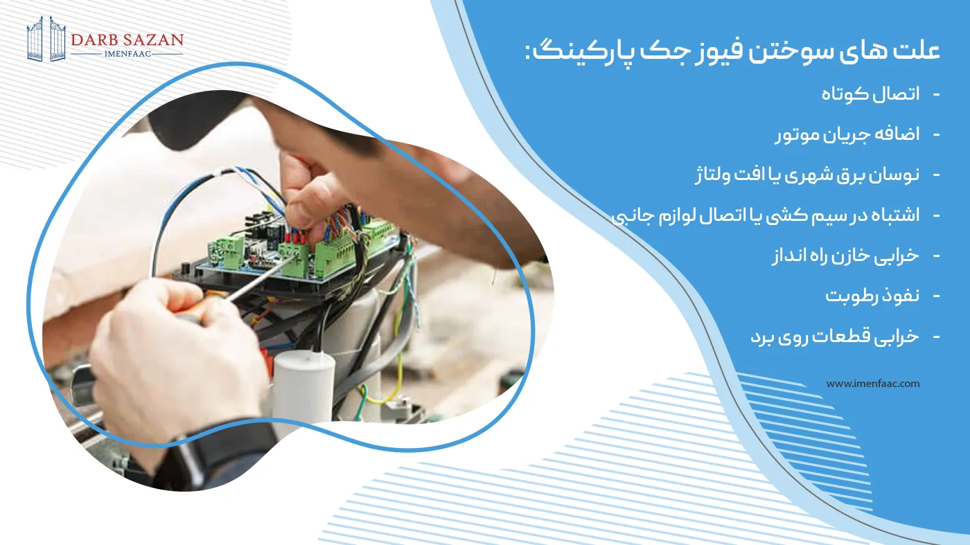 علت های سوختن فیوز برد جک پارکینگ